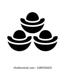 Chinese gold ingot vector, Chinese lunar new year solid style icon 