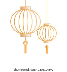 Chinese Gold Lanterns Design China Culture Stock Vector (Royalty Free ...