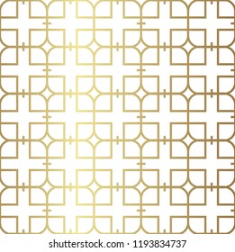 Chinese gold line pattern vector. Geometric background.