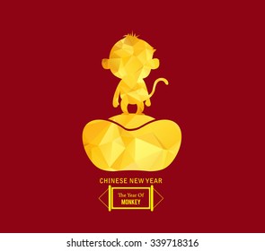 Chinese gold monkey. Chinese New Year