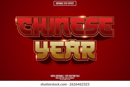 Chinese Golden 3D editable text effect