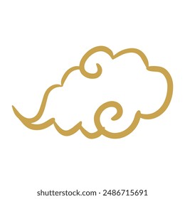 Chinese golden auspicious cloud lines