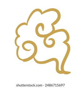 Chinese golden auspicious cloud lines