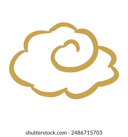 Chinese golden auspicious cloud lines