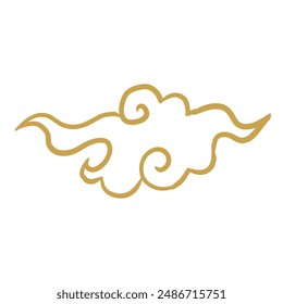 Chinese golden auspicious cloud lines