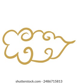 Chinese golden auspicious cloud lines