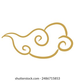 Chinese golden auspicious cloud lines
