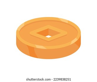 chinese golden coin culture icon