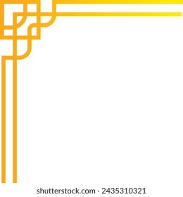 Chinese Golden Corner Icon On White Background