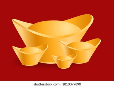 Vector gráfico de lingotes de oro chino