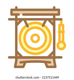 chinese gong color icon vector. chinese gong sign. isolated symbol illustration