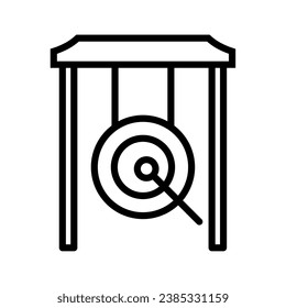 chinese gong icon vector isolated