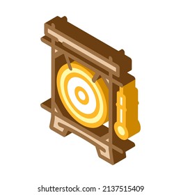 chinese gong isometric icon vector. chinese gong sign. isolated symbol illustration