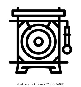 chinese gong line icon vector. chinese gong sign. isolated contour symbol black illustration