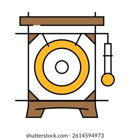 chinese gong line icon vector. chinese gong sign. isolated symbol illustration