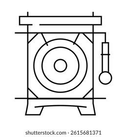 chinese gong line icon vector. chinese gong sign. isolated contour symbol black illustration