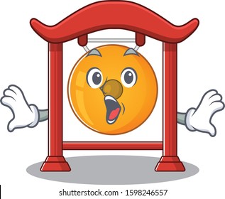 Chinese gong Scroll Surprised gesture on cartoon character style