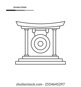 Chinese Gongs Icon Vector Design.
