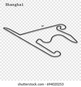 Chinese grand prix race track. circuit for motorsport and autosport. Vector illustration. Shanghai International Circuit, Shanghai