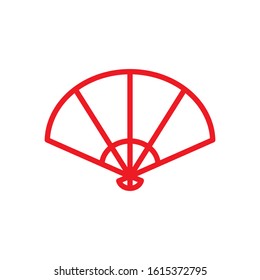 chinese hand fan icon design vector template