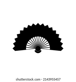 chinese hand fan icon, chinese hand fan vector sign symbol