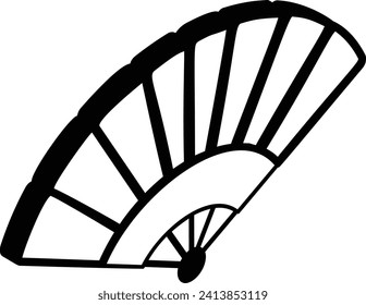 Chinese Hand Fan isometric Concept Vector Icon Design, Traditional Chinese Culture Symbol, New Year of the Dragon 2024 Sign, China Travel Guide Stock illustration