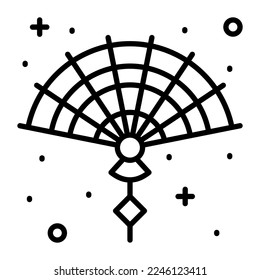 A Chinese hand fan vector design in trendy style