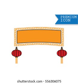 Chinese hanging and banner for graphic element