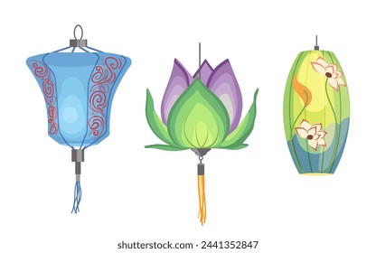 Chinese hanging paper lantern traditional decoration for holiday and oriental interior design
