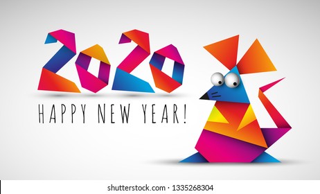 Chinese happy new year 2020. Year of the rat. Vector illustration