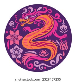 Chinese Happy New Year 2024. Year of the Dragon. Symbol of New Year. 