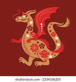 Chinese Happy New Year 2024. Year of the Dragon. Symbol of New Year.  