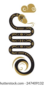 Chinese Happy New Year 2025. Year of the Snake. Symbol of New Year. 