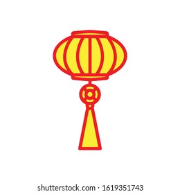 Chinese happy new year lantern flat icon. Design template vector