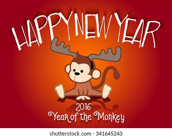 Chinese Happy New Year of the Monkey Greeting Card