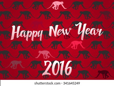 Chinese Happy New Year of the Monkey Greeting Card
