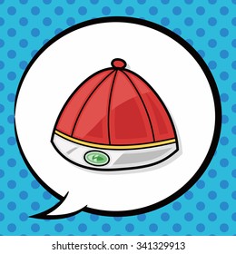 Chinese hat doodle, speech bubble