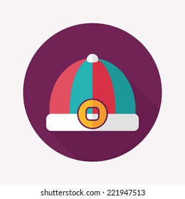 Chinese hat flat icon with long shadow,eps10