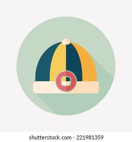 Chinese hat flat icon with long shadow,eps10