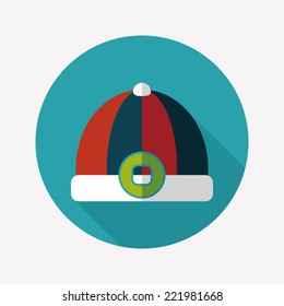 Chinese hat flat icon with long shadow,eps10
