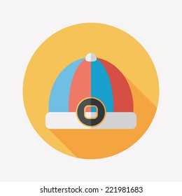 Chinese hat flat icon with long shadow,eps10