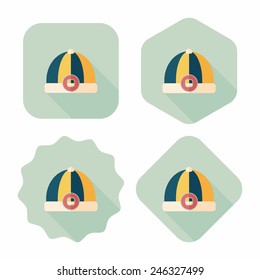 Chinese hat flat icon with long shadow,eps10