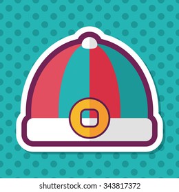 Chinese hat flat icon with long shadow,eps10