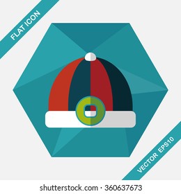 Chinese hat flat icon with long shadow,eps10