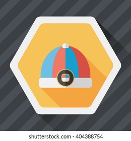 Chinese hat flat icon with long shadow,eps10
