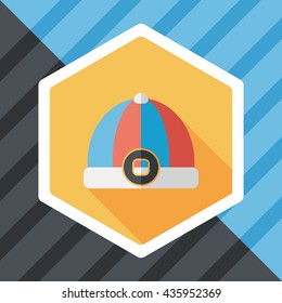 Chinese hat flat icon with long shadow,eps10