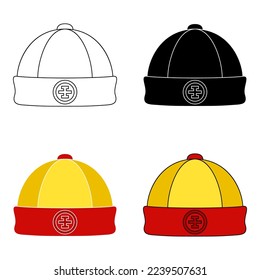 Chinese Hat in flat style isolated