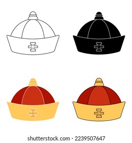 Chinese Hat in flat style isolated