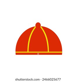 Chinese hat icon isolated on white background.