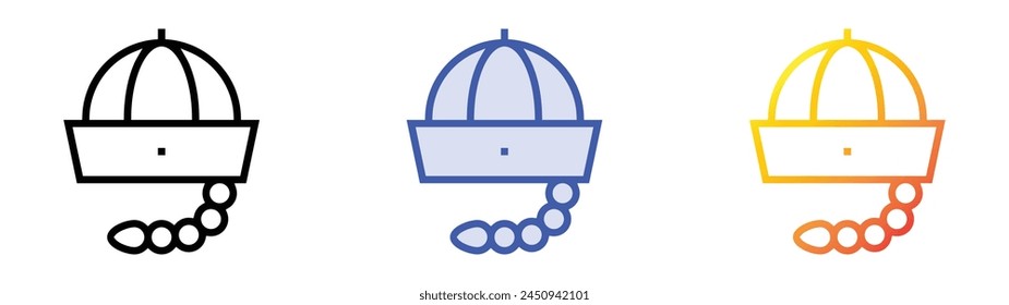 chinese hat icon. Linear, Blue Fill and Gradient Style Design Isolated On White Background